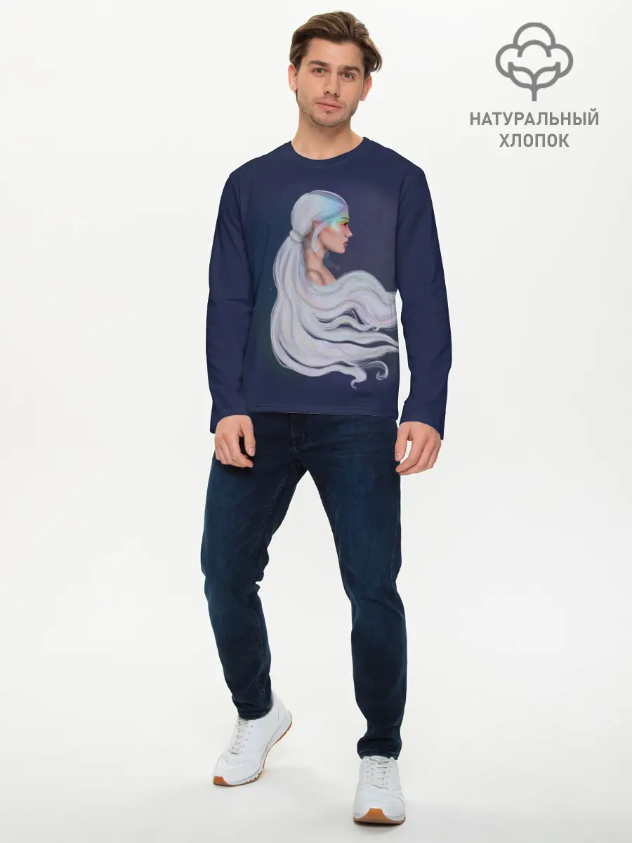 Мужской лонгслив базовый / Ariana Grande (P007_P004ooo2032679, P004ooo2032679)