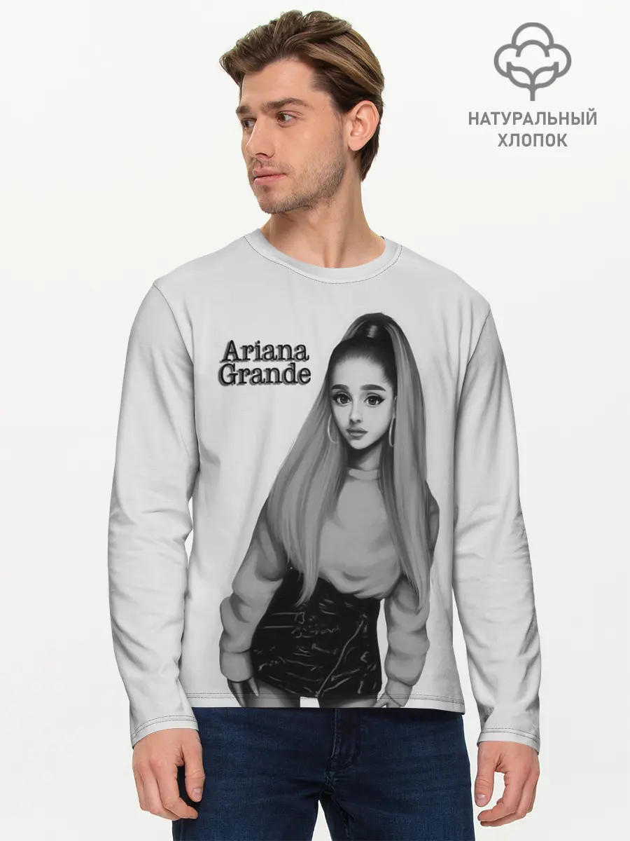 Мужской лонгслив базовый / Ariana Grande (P007_P004ooo2029247, P004ooo2029247)