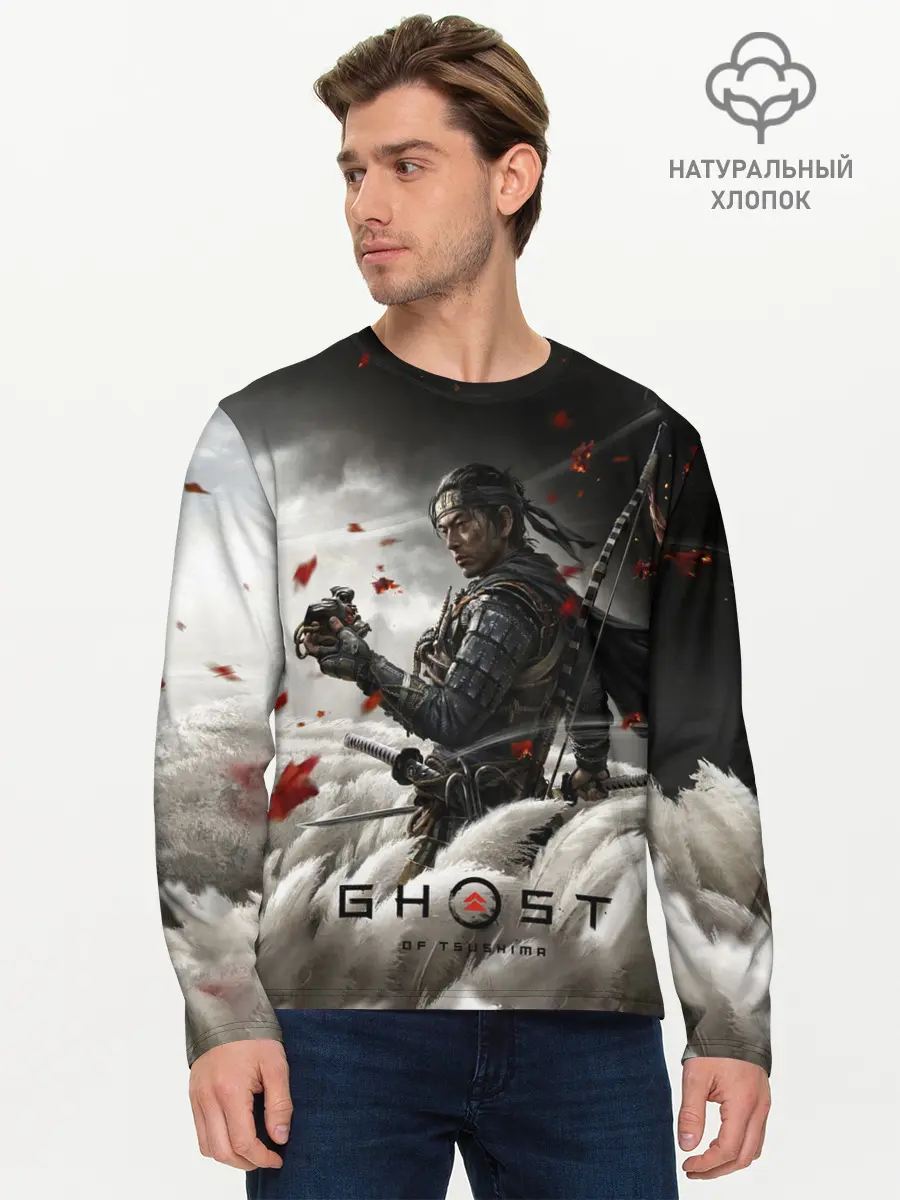 Мужской лонгслив базовый / Ghost of Tsushima (P007_P004ooo2029079, P004ooo2029079)