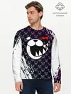 Мужской лонгслив базовый / Монокума на фиолетовом паттерне (P007_P004ooo2037355, P004ooo2037355)