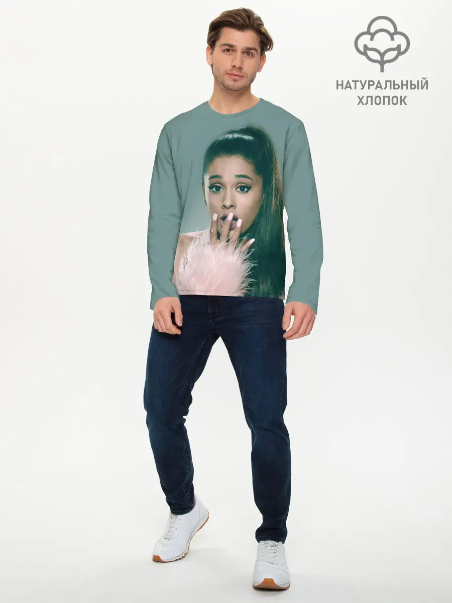 Мужской лонгслив базовый / Ariana Grande (P007_P004ooo2033169, P004ooo2033169)
