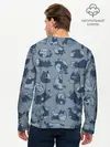 Мужской лонгслив базовый / Камуфляж с котиками (P007_P004ooo2043415, P004ooo2043415)