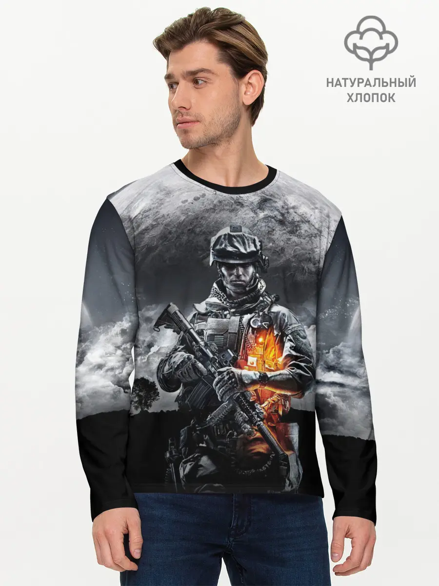 Мужской лонгслив базовый / Battlefield (P007_P004ooo2044253, P004ooo2044253)