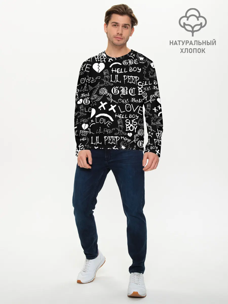 Мужской лонгслив базовый / LIL PEEP LOGOBOMBING | ЛИЛ ПИП (P007_P004ooo2044075, P004ooo2044075)