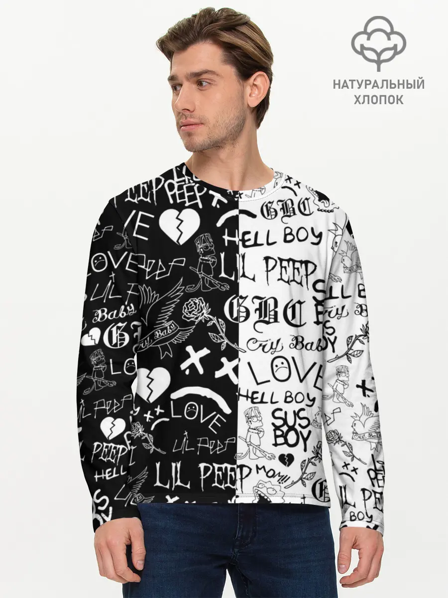 Мужской лонгслив базовый / LIL PEEP LOGOBOMBING | ЛИЛ ПИП (P007_P004ooo2044077, P004ooo2044077)