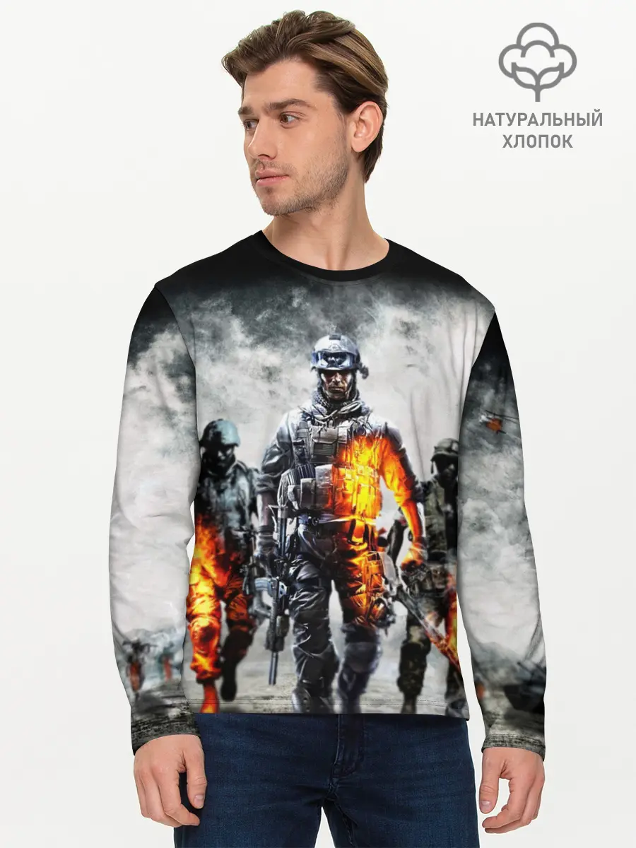 Мужской лонгслив базовый / Battlefield | Батлфилд (P007_P004ooo2044157, P004ooo2044157)