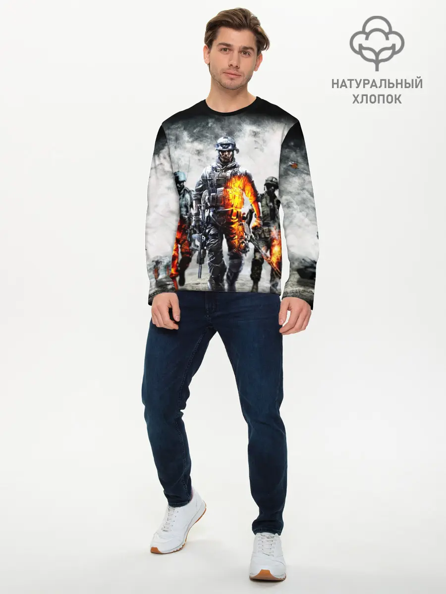 Мужской лонгслив базовый / Battlefield | Батлфилд (P007_P004ooo2044157, P004ooo2044157)