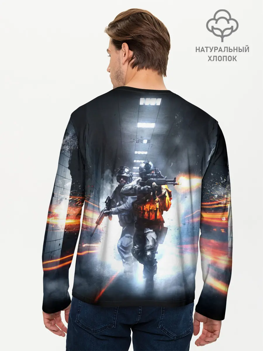Мужской лонгслив базовый / Battlefield (P007_P004ooo2044165, P004ooo2044165)