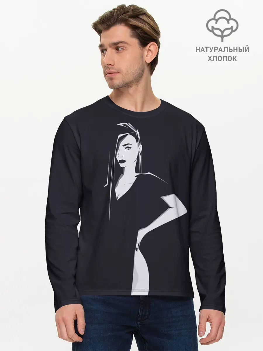 Мужской лонгслив базовый / Girl (P007_P004ooo2044221, P004ooo2044221)