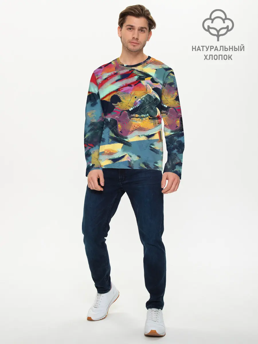 Мужской лонгслив базовый / Абстрактный рисунок (P007_P004ooo2045033, P004ooo2045033)