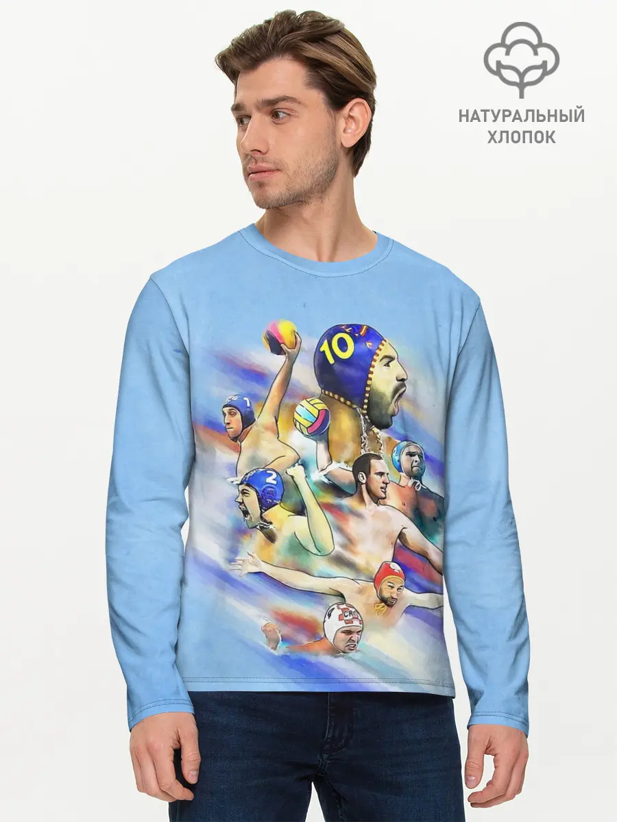 Мужской лонгслив базовый / Water polo players (P007_P004ooo2048809, P004ooo2048809)
