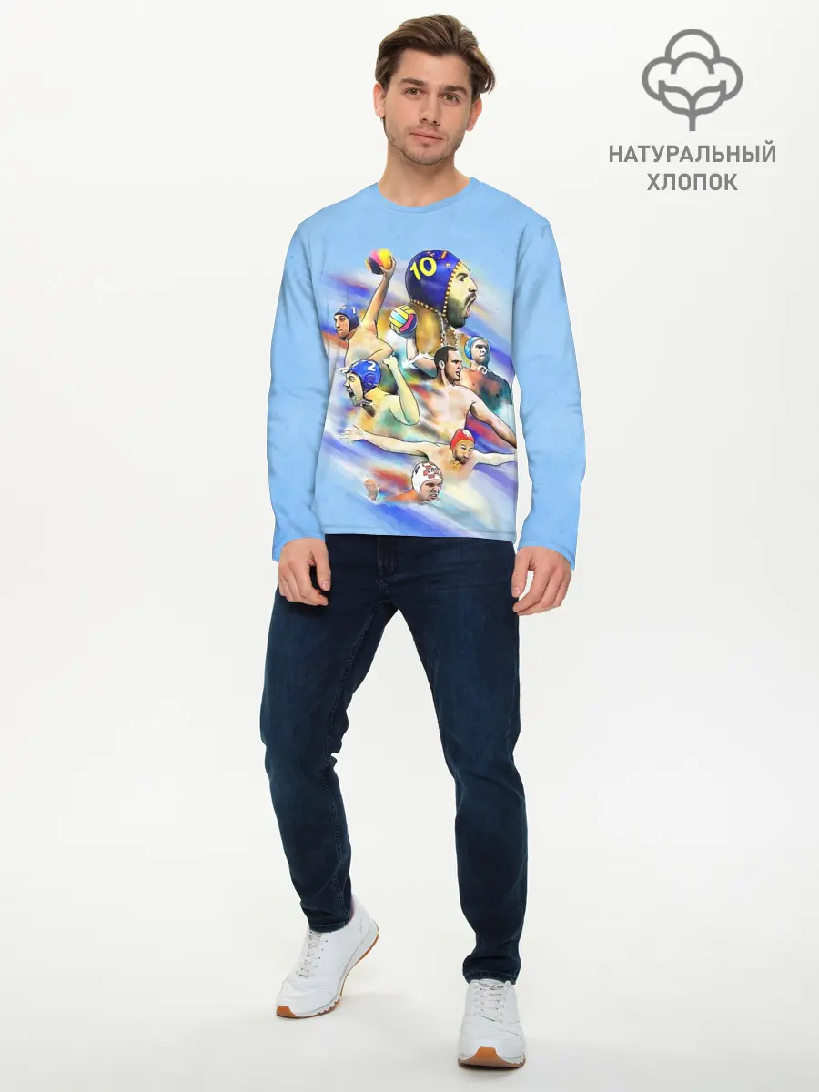 Мужской лонгслив базовый / Water polo players (P007_P004ooo2048809, P004ooo2048809)