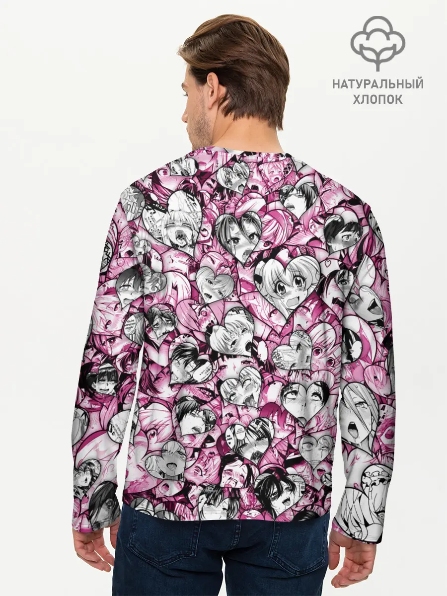 Мужской лонгслив базовый / Ahegao валентинки (P007_P004ooo2050647, P004ooo2050647)