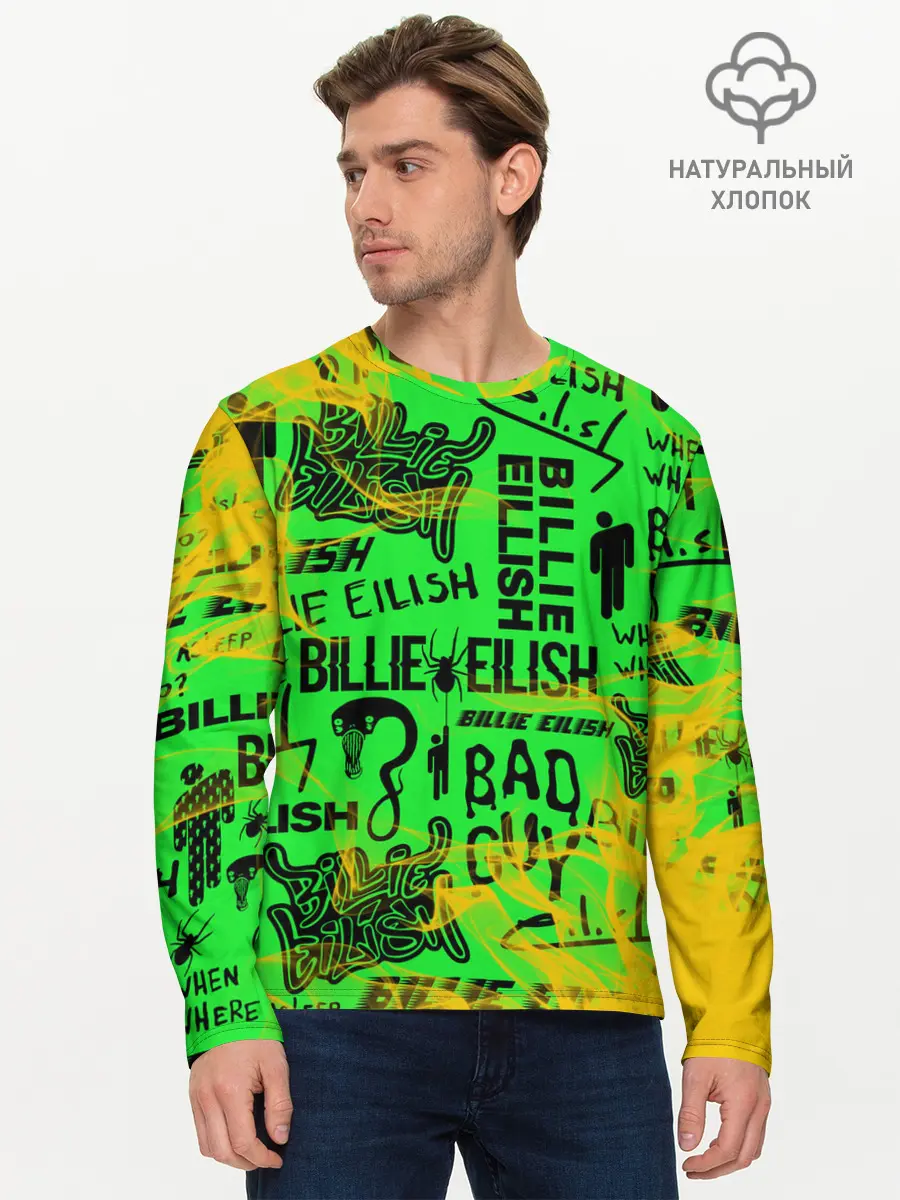 Мужской лонгслив базовый / BILLIE EILISH. (P007_P004ooo2050659, P004ooo2050659)