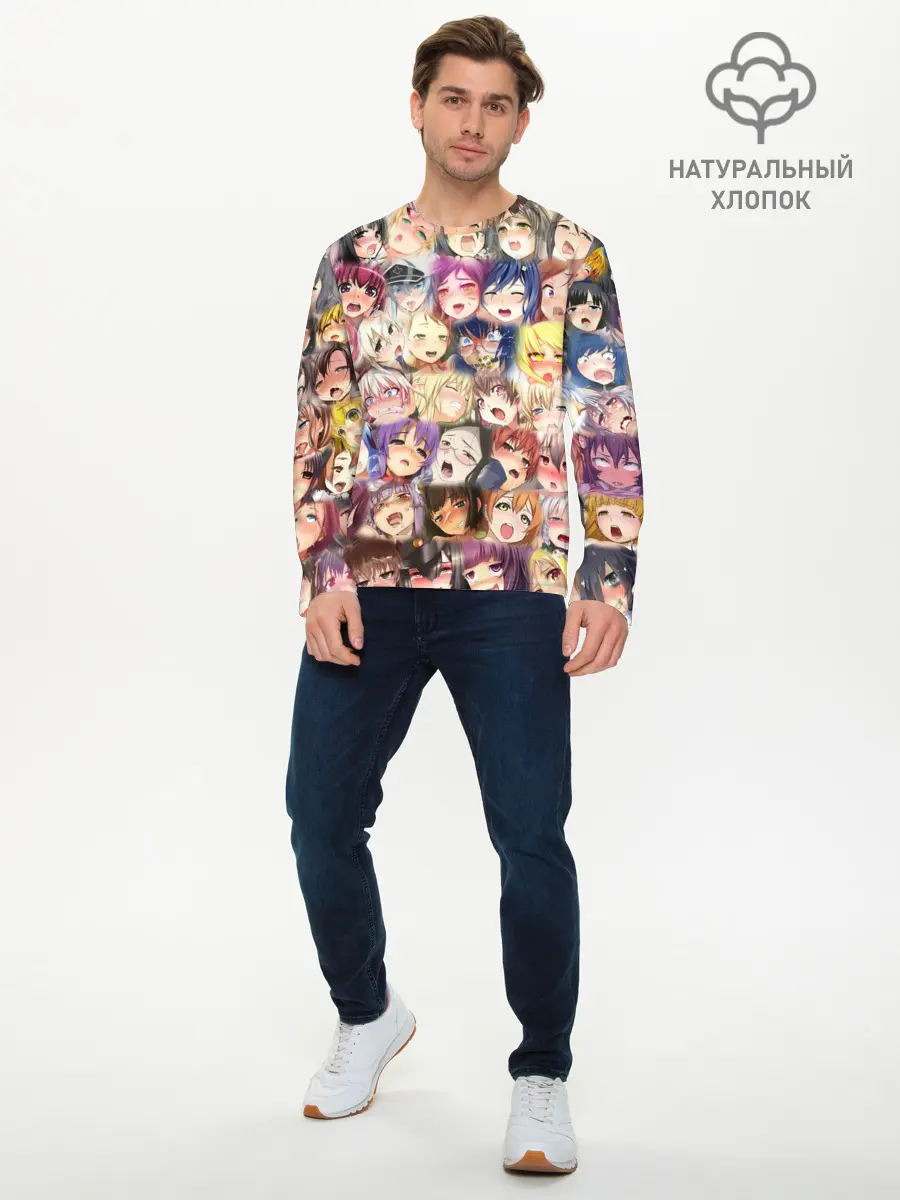 Мужской лонгслив базовый / MANY FACES OF AHEGAO! color (P007_P004ooo2050897, P004ooo2050897)
