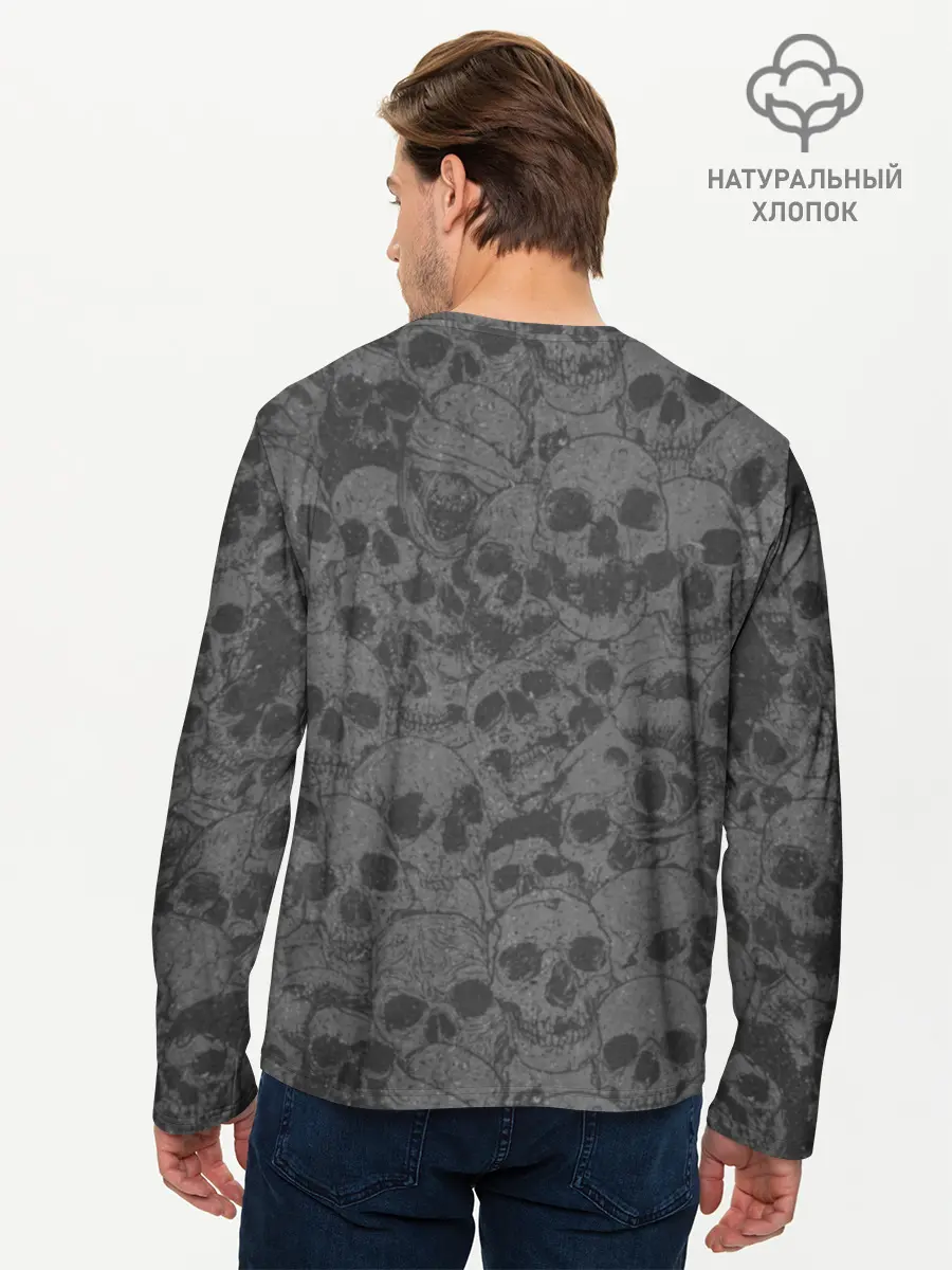 Мужской лонгслив базовый / Skull (P007_P004ooo2053007, P004ooo2053007)