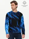 Мужской лонгслив базовый / BLUE FIRE FLAME (P007_P004ooo2053417, P004ooo2053417)