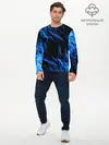 Мужской лонгслив базовый / BLUE FIRE FLAME (P007_P004ooo2053417, P004ooo2053417)