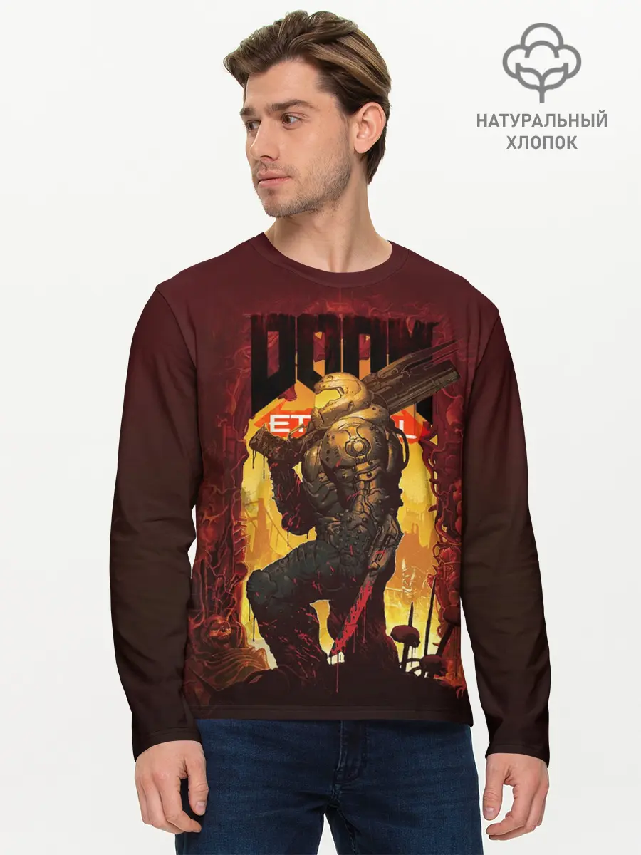 Мужской лонгслив базовый / Doom Eternal (P007_P004ooo2059197, P004ooo2059197)