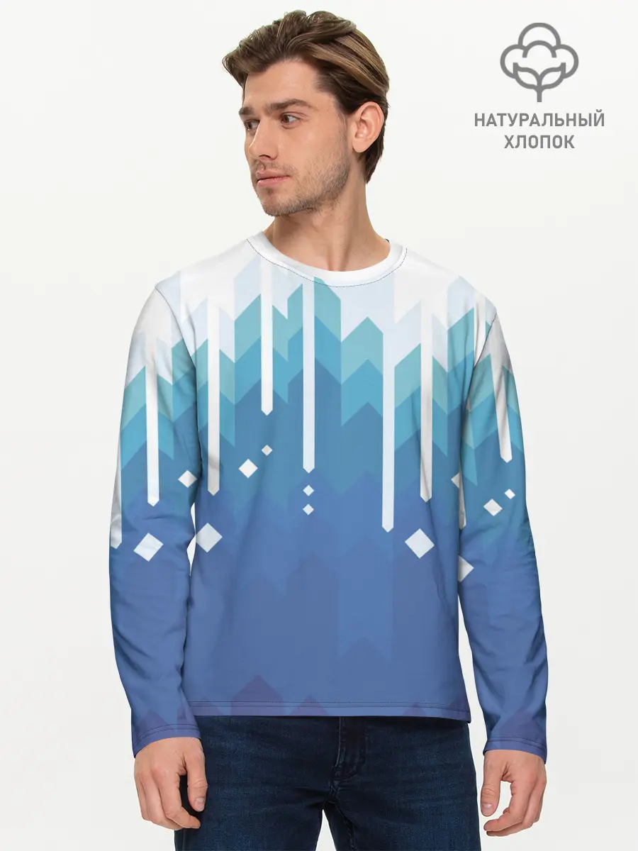 Мужской лонгслив базовый / Пиксельные сливки (P007_P004ooo2060493, P004ooo2060493)