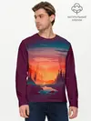 Мужской лонгслив базовый / Minimal forest sunset (P007_P004ooo2064029, P004ooo2064029)