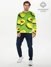 Мужской лонгслив базовый / АВАКАДО ПАТТЕРН. (P007_P004ooo2068843, P004ooo2068843)