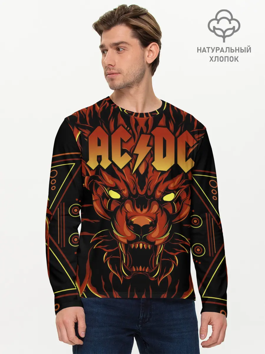 Мужской лонгслив базовый / AC/DC (P007_P004ooo2068985, P004ooo2068985)