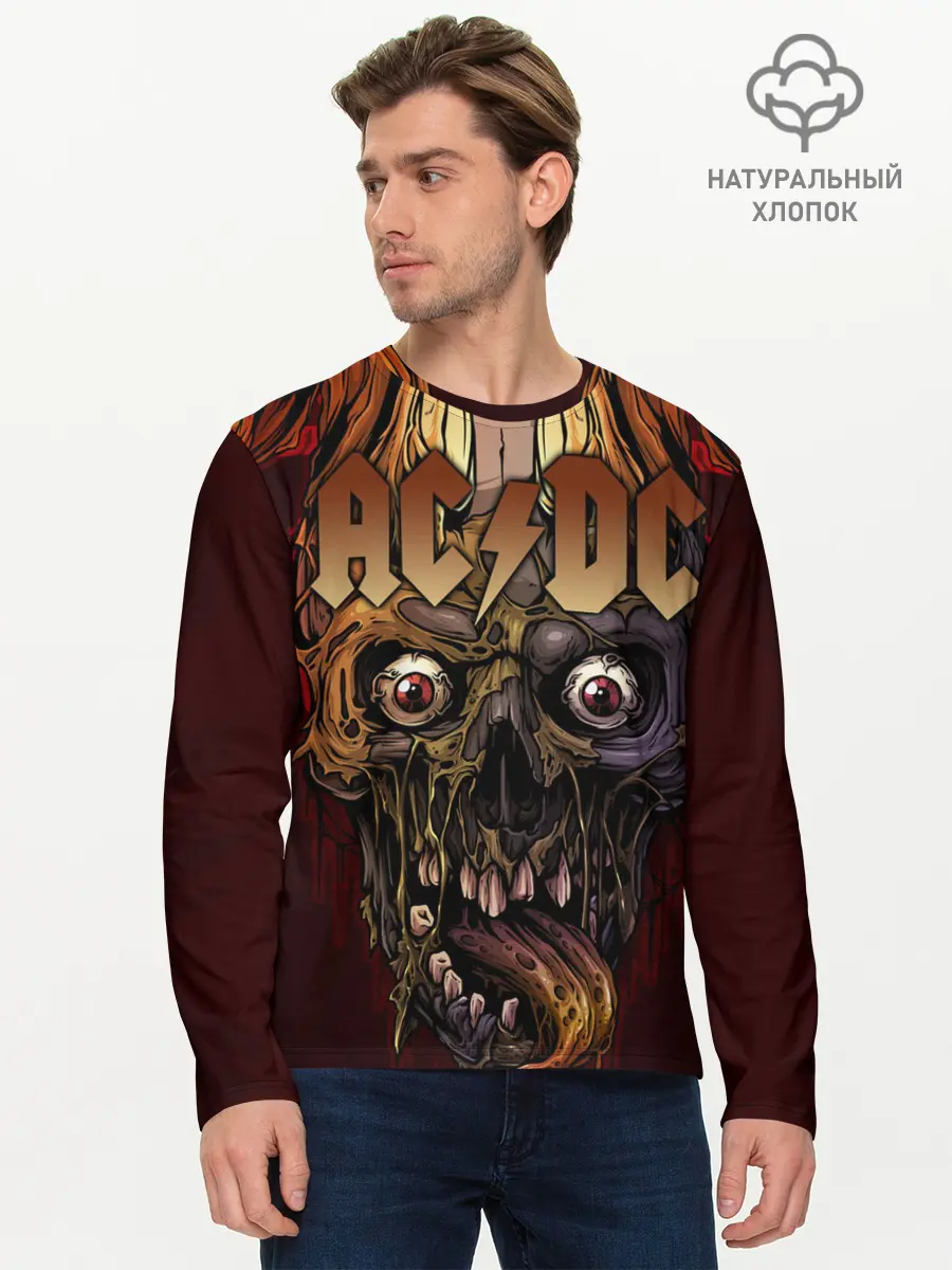 Мужской лонгслив базовый / AC/DC (P007_P004ooo2069033, P004ooo2069033)