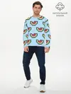 Мужской лонгслив базовый / Пиксельный арбуз (P007_P004ooo2069473, P004ooo2069473)