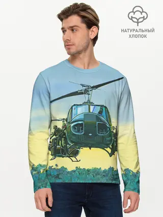 Мужской лонгслив базовый / Вертолеты
