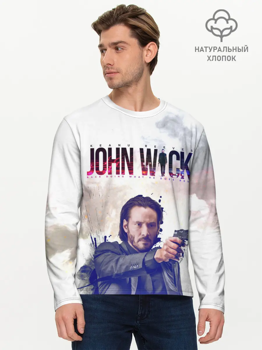 Мужской лонгслив базовый / John Wick (P007_P004ooo2068347, P004ooo2068347)