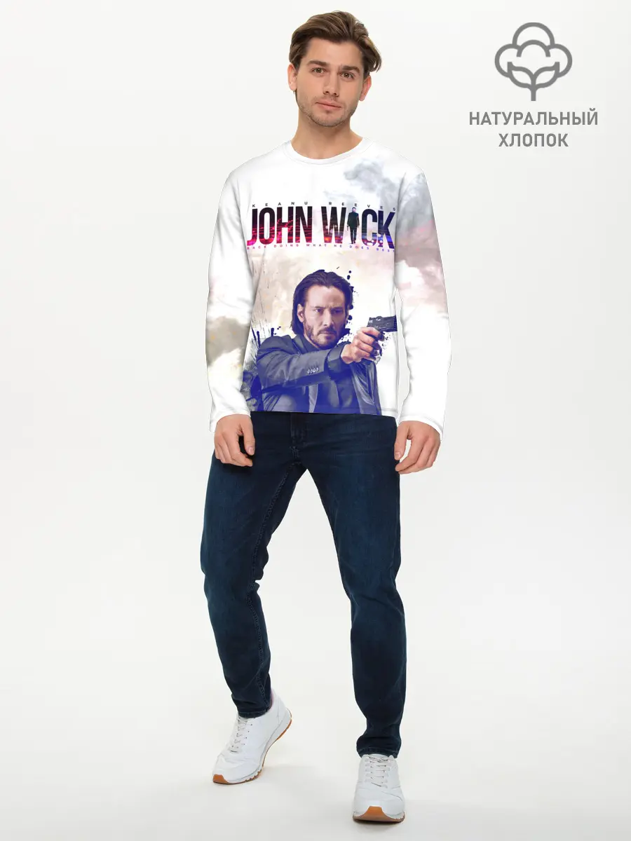 Мужской лонгслив базовый / John Wick (P007_P004ooo2068347, P004ooo2068347)
