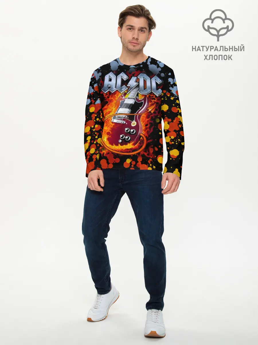 Мужской лонгслив базовый / AC/DC (P007_P004ooo2068763, P004ooo2068763)