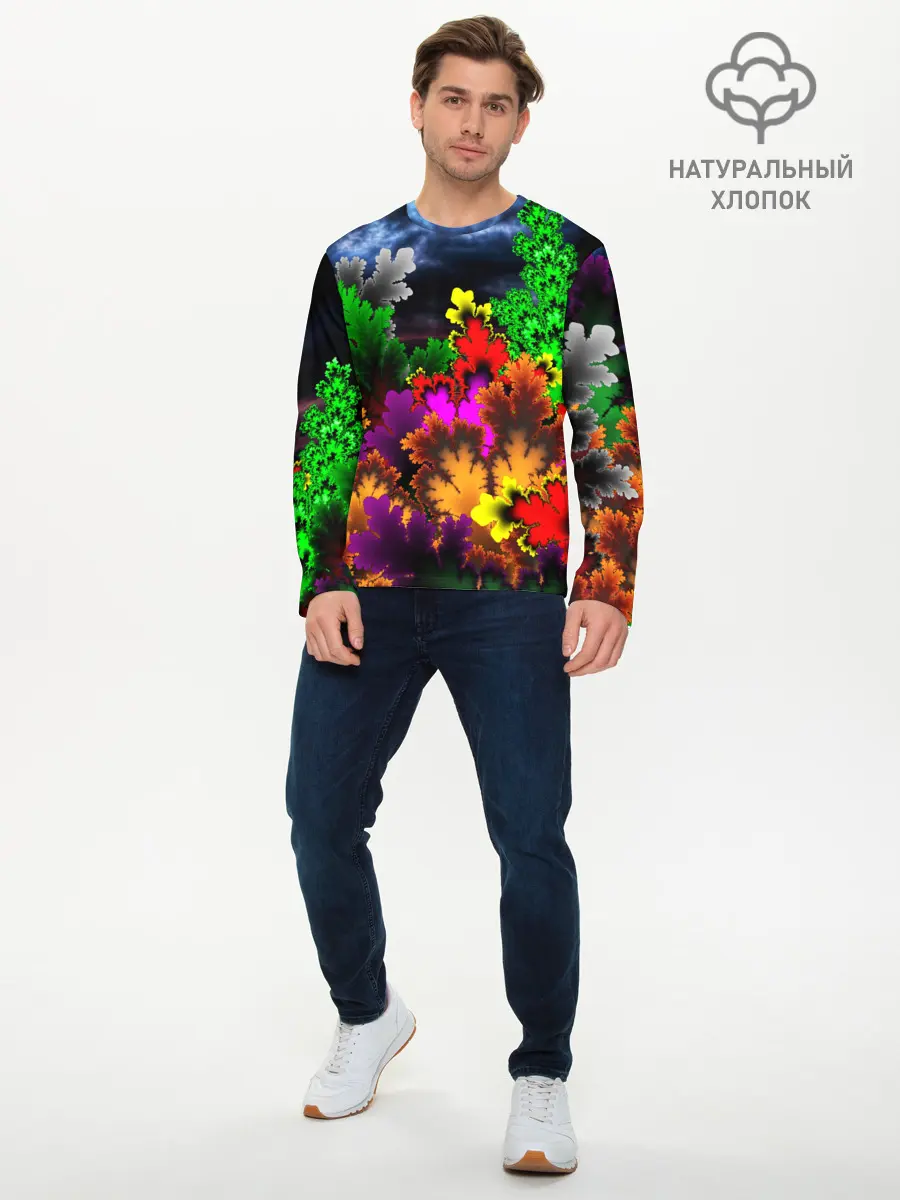 Мужской лонгслив базовый / КИСЛОТНАЯ АБСТРАКЦИЯ (P007_P004ooo2072261, P004ooo2072261)