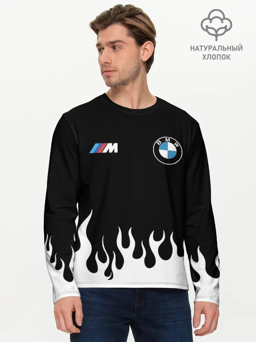 Мужской лонгслив базовый / BMW / БМВ (P007_P004ooo2070941, P004ooo2070941)