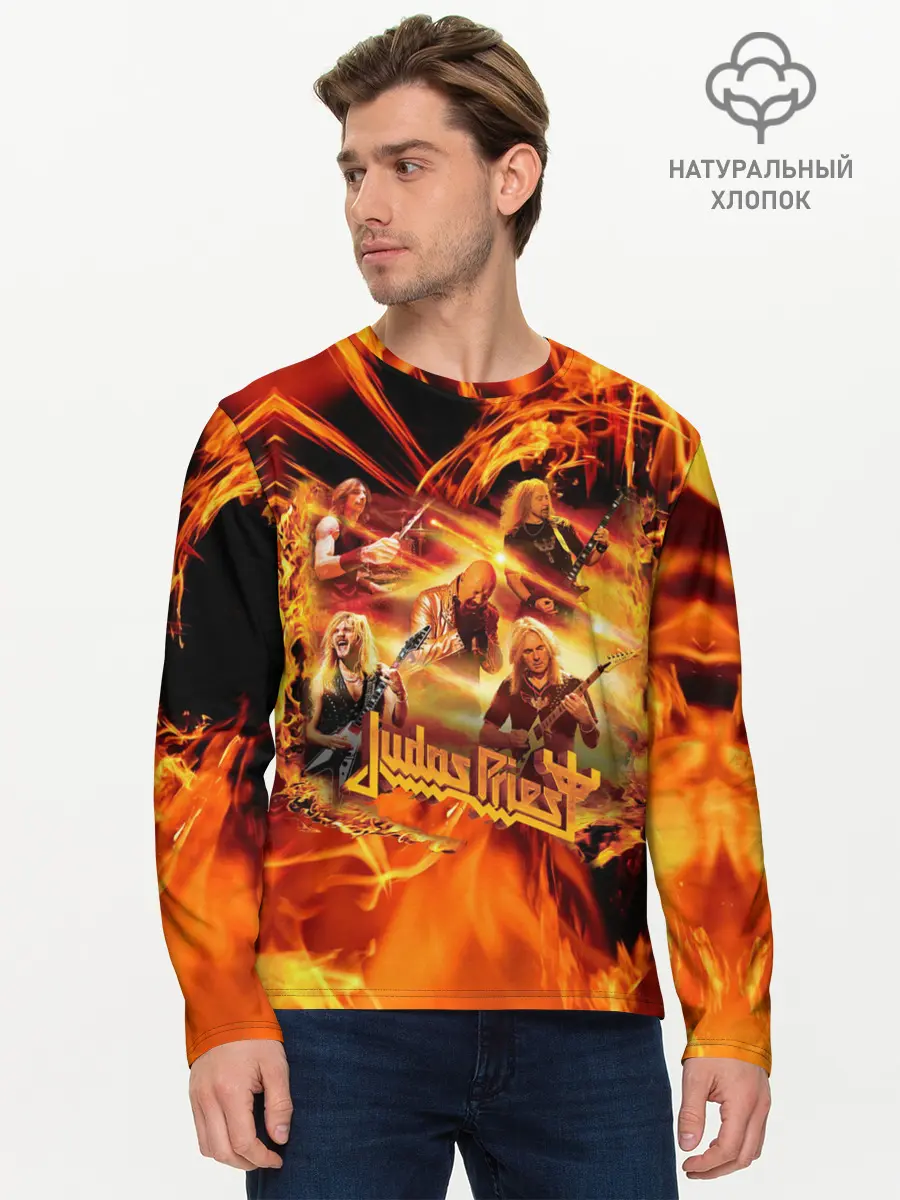 Мужской лонгслив базовый / Judas Priest (P007_P004ooo2071631, P004ooo2071631)