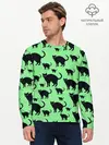 Мужской лонгслив базовый / Кошки черные (P007_P004ooo2072161, P004ooo2072161)