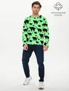 Мужской лонгслив базовый / Кошки черные (P007_P004ooo2072161, P004ooo2072161)