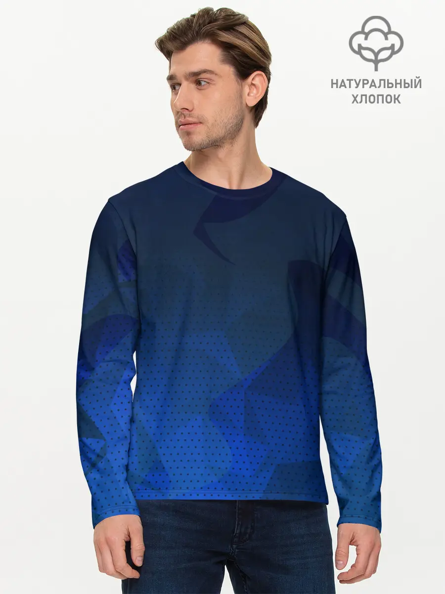 Мужской лонгслив базовый / Blue Point (P007_P004ooo2073815, P004ooo2073815)