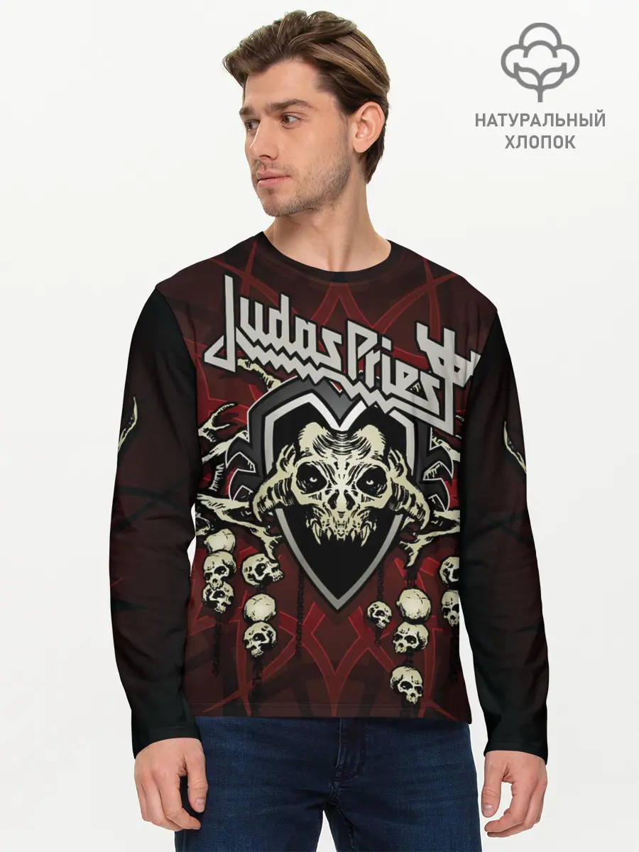Мужской лонгслив базовый / Judas Priest (P007_P004ooo2077241, P004ooo2077241)