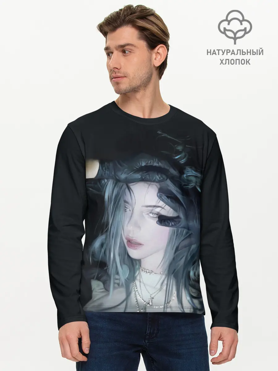 Мужской лонгслив базовый / BILLIE EILISH (P007_P004ooo2081269, P004ooo2081269)