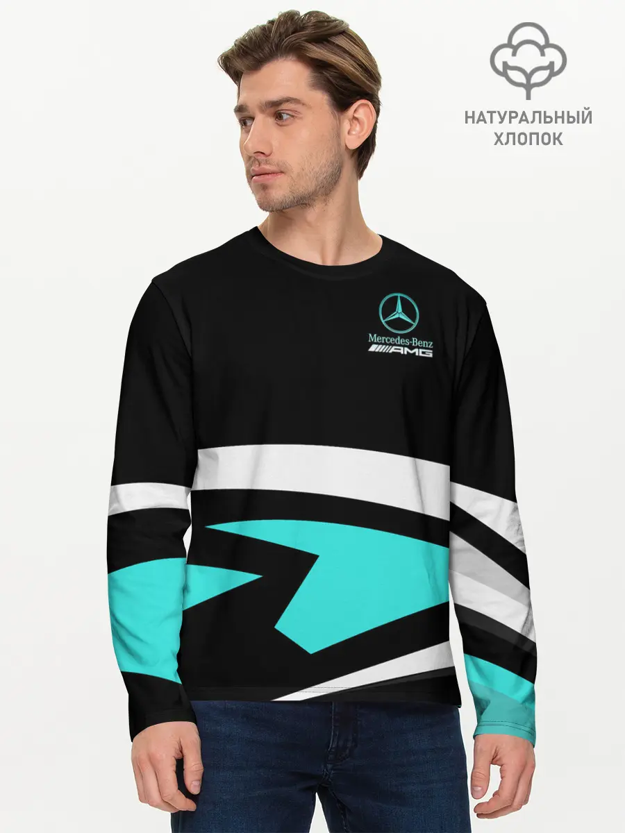 Мужской лонгслив базовый / Mercedes-AMG (P007_P004ooo2088679, P004ooo2088679)