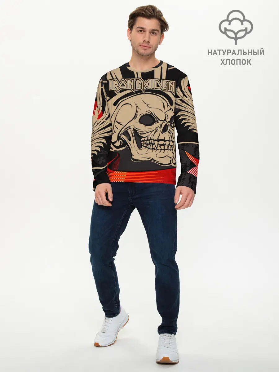Мужской лонгслив базовый / Iron Maiden (P007_P004ooo2087765, P004ooo2087765)