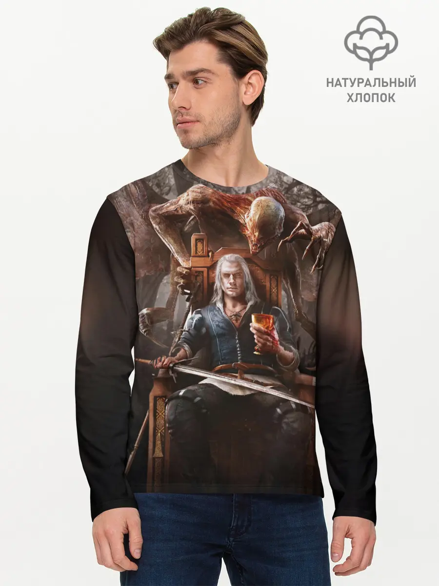 Мужской лонгслив базовый / КРОВЬ И ВЕДЬМАК (P007_P004ooo2089063, P004ooo2089063)