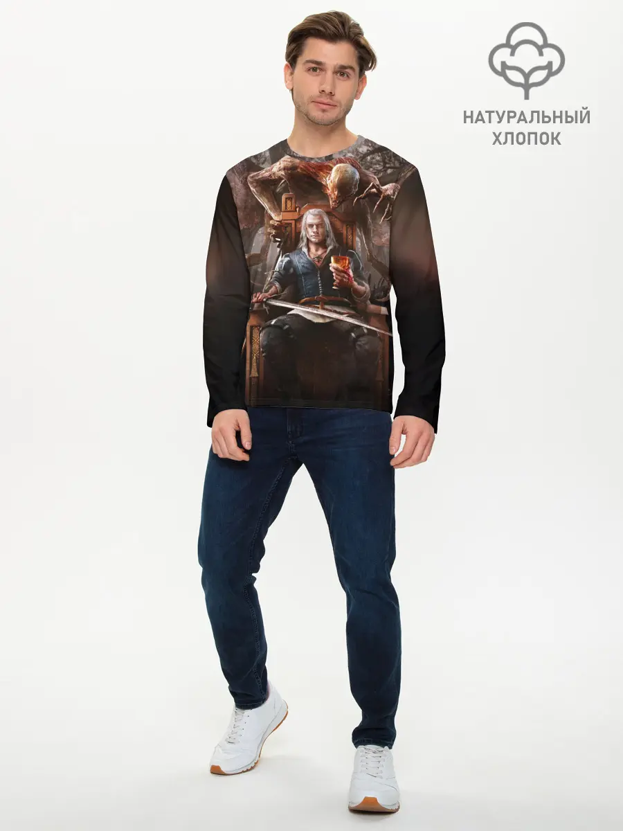 Мужской лонгслив базовый / КРОВЬ И ВЕДЬМАК (P007_P004ooo2089063, P004ooo2089063)