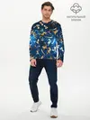 Мужской лонгслив базовый / Космические коты (P007_P004ooo2089297, P004ooo2089297)