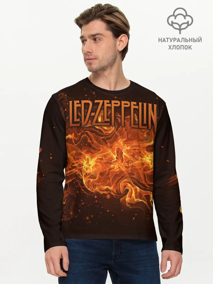 Мужской лонгслив базовый / Led Zeppelin (P007_P004ooo2092129, P004ooo2092129)