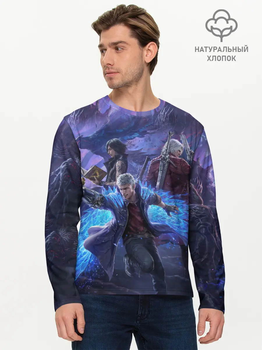 Мужской лонгслив базовый / DEVIL MAY CRY | ДЕВИЛ МАЙ КРАЙ (P007_P004ooo2091787, P004ooo2091787)