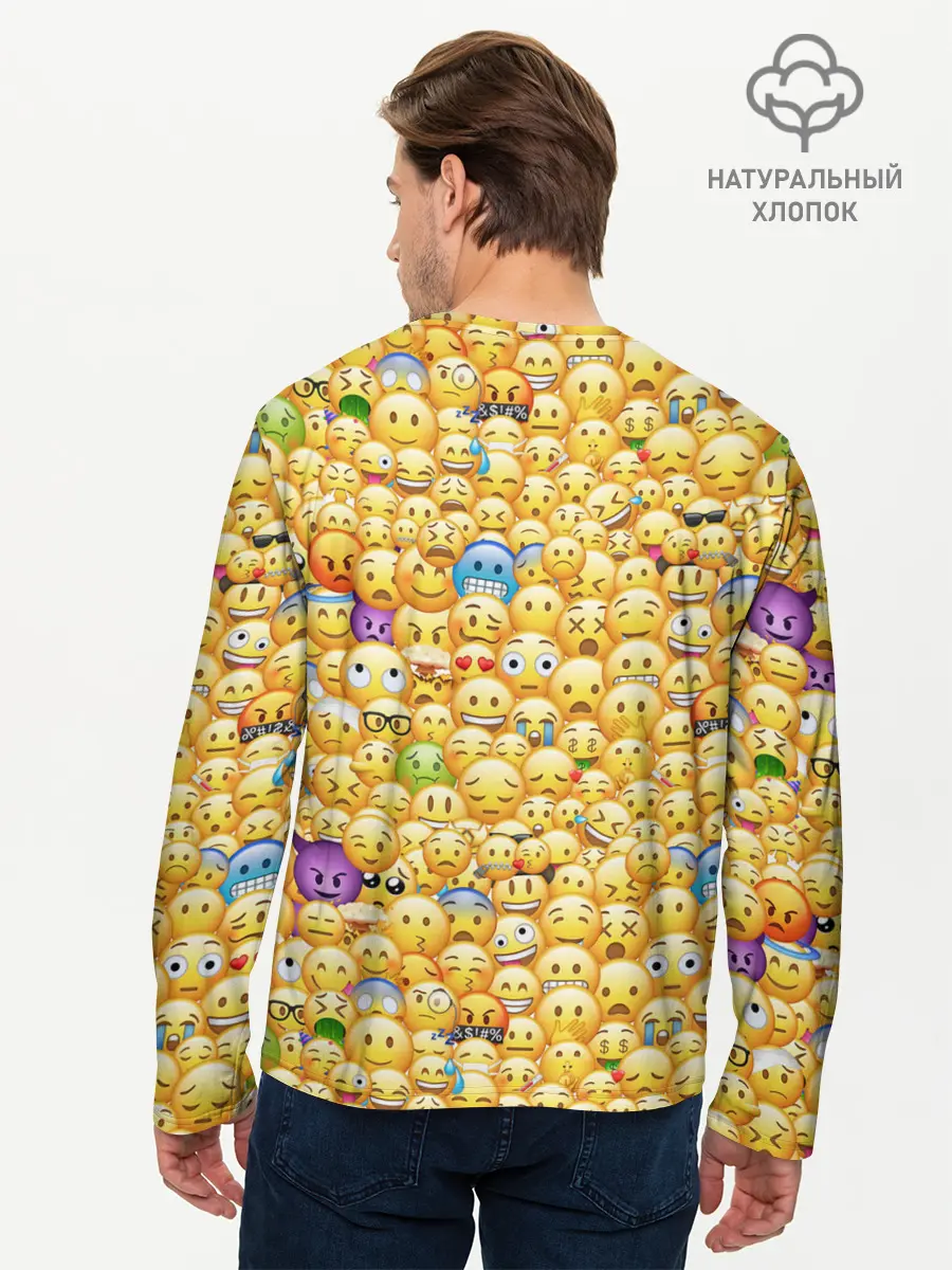 Мужской лонгслив базовый / Смайлики Emoji (P007_P004ooo2093835, P004ooo2093835)