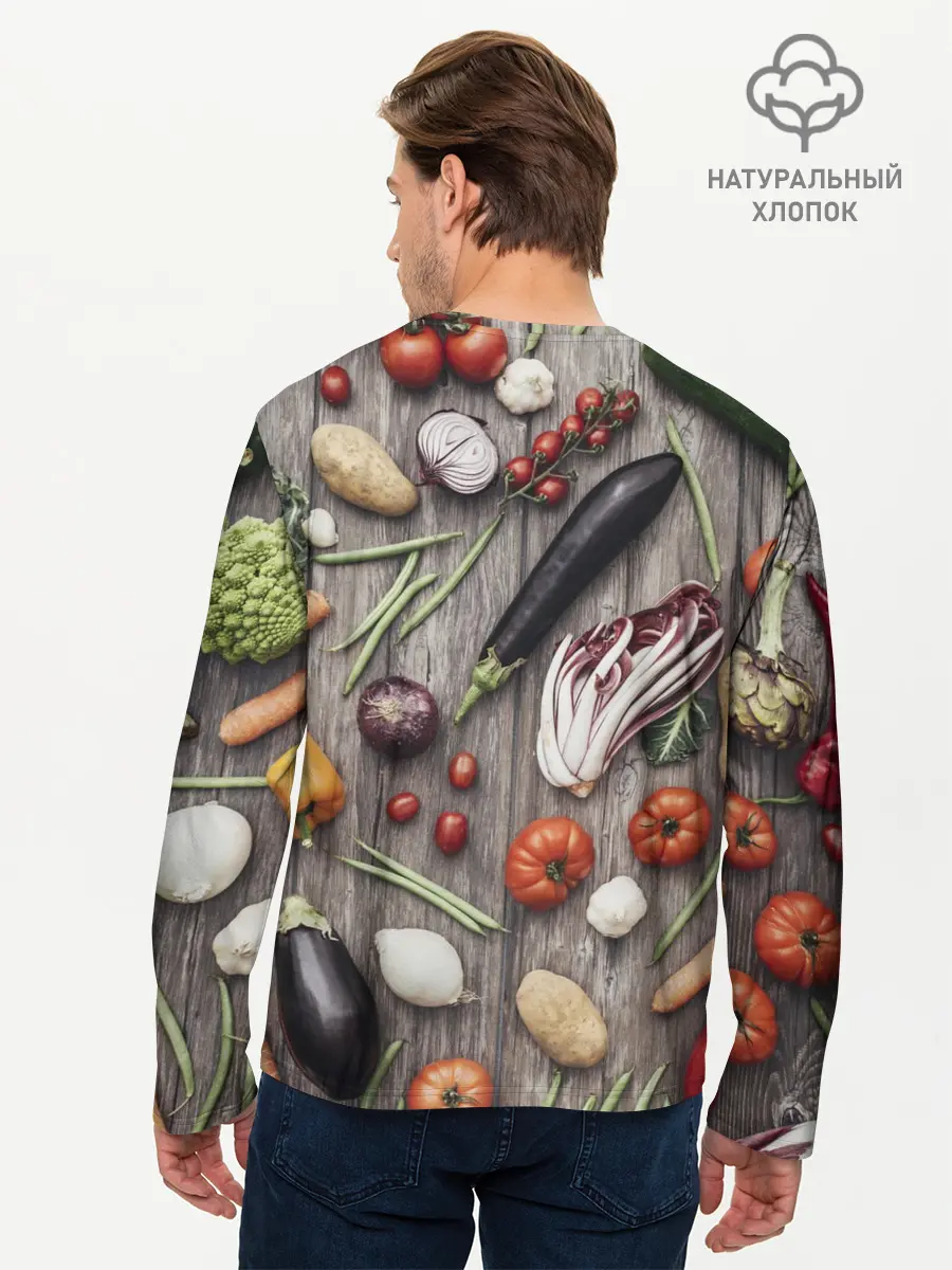 Мужской лонгслив базовый / Еда (P007_P004ooo2103543, P004ooo2103543)